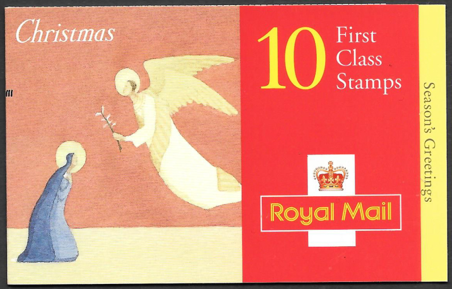 LX11 / DB12(14) + BMB Cyl B1A etc Dot 1996 10 x 1st Class Christmas Booklet. Trimmed at base. (image for) LX11 / DB12(14) + BMB Cyl B1A etc Dot 1996 10 x 1st Class Christmas Booklet. Trimmed at base.